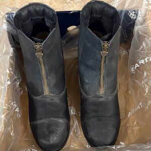 Ariat Black Real Leather Zippered Paddock Riding Leather Boots